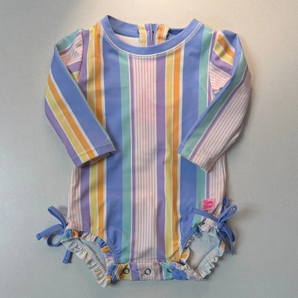 Ruffle Butts Pastel Striped Baby swimsuit